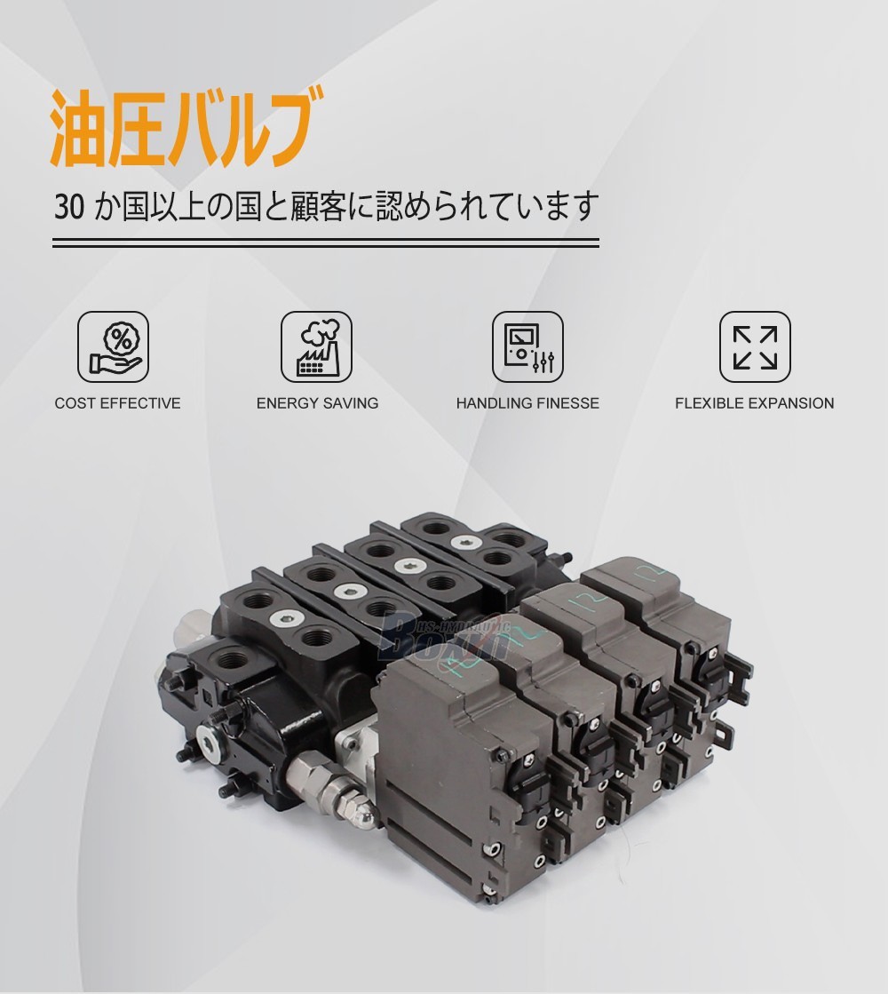 High Performance SD8EMA-4OT 4 Spool Sectional Valve with Electric Motor Control